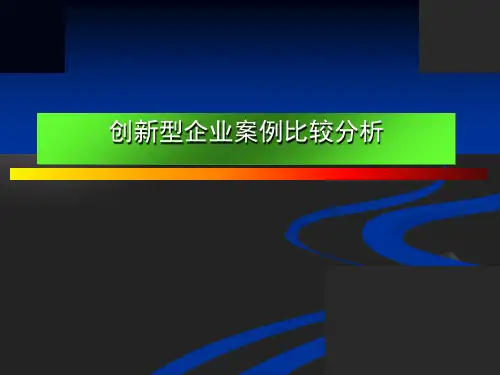 创新型企业案例比较分析(PPT 76页)