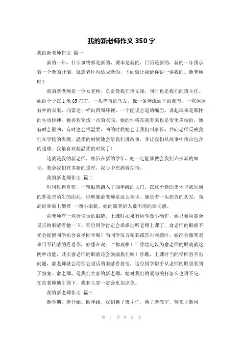 我的新老师作文350字