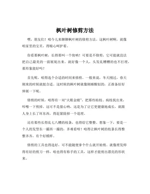 枫叶树修剪方法