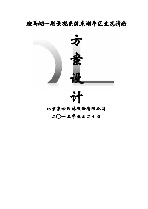 斑马湖底泥清淤方案