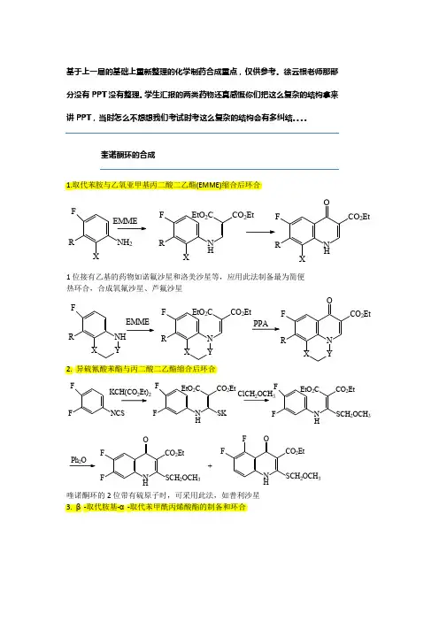 2013化学制药合成总结