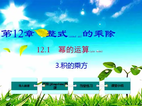 八年级数学上册 第12章 整式的乘除 12.1 幂的运算 3 积的乘方课件华东师大级上册数学课件