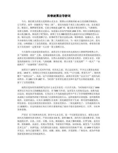 阳春凌霄岩导游词