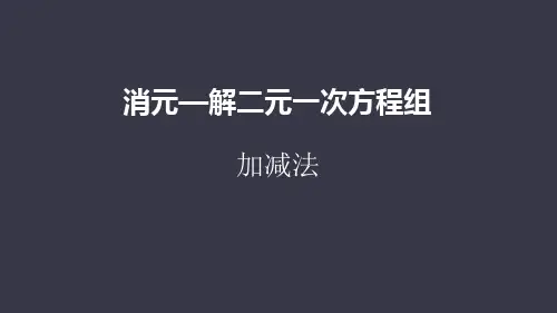消元——解二元一次方程组4