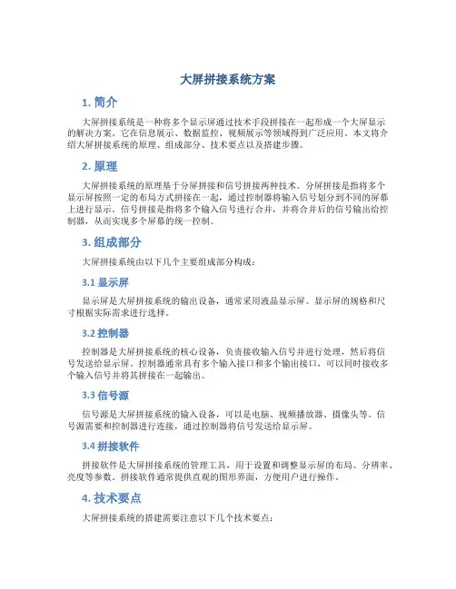 大屏拼接系统方案