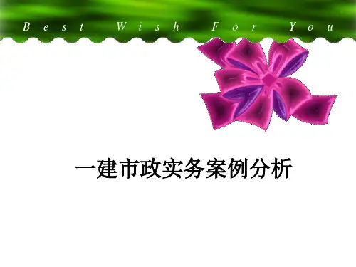 2014年一级市政实务案例分析