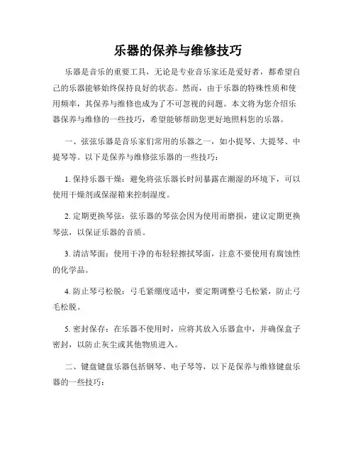 乐器的保养与维修技巧