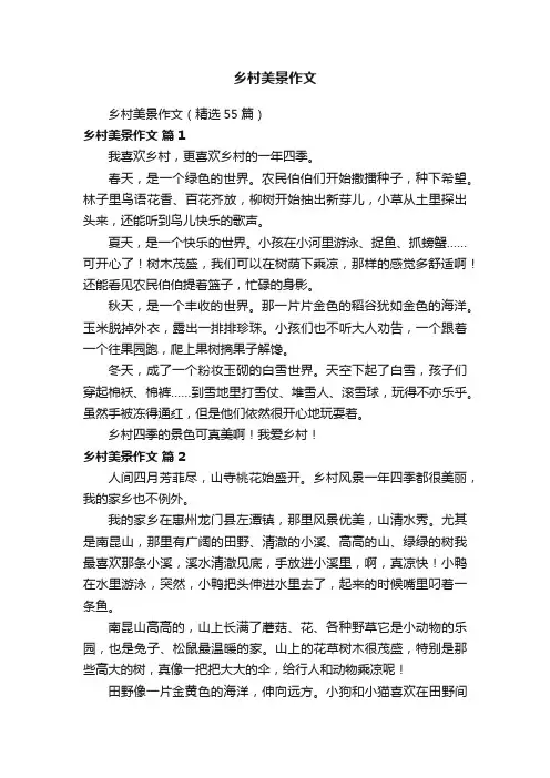 乡村美景作文（精选55篇）