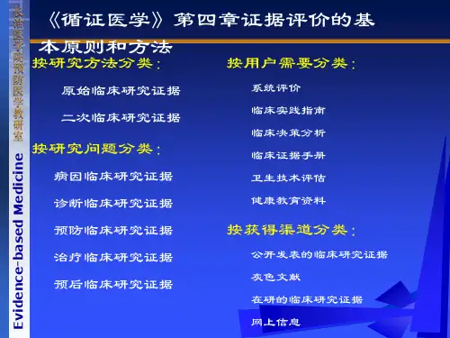 《循证医学》第四章证据评价的基本原则和方法