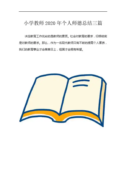 小学教师2020年个人师德总结三篇