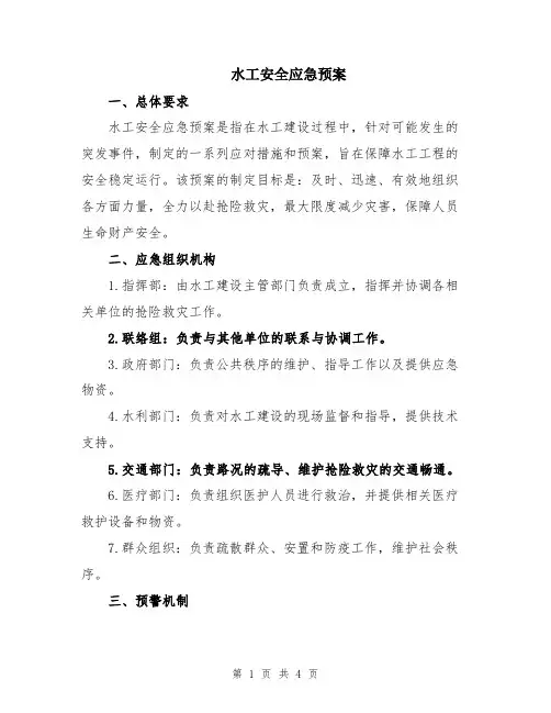 水工安全应急预案