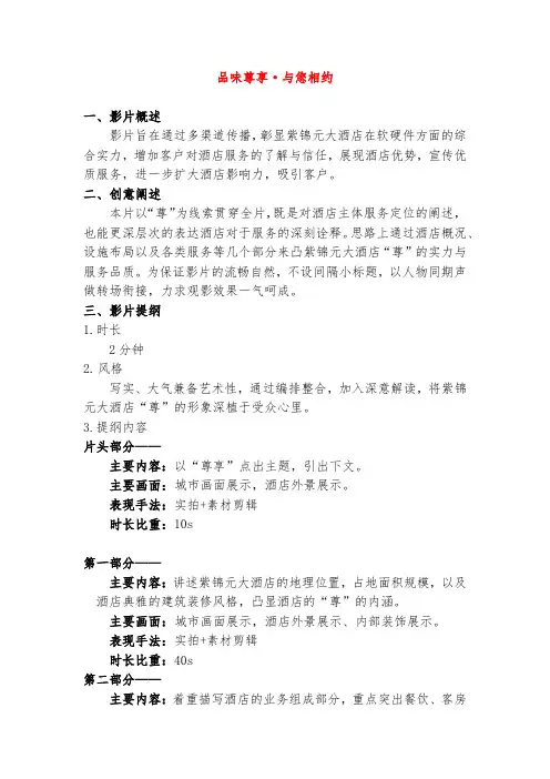 大酒店宣传片策划案