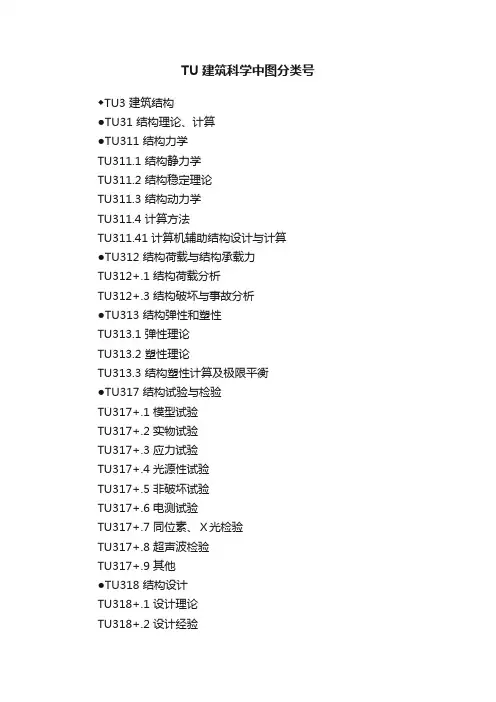 TU建筑科学中图分类号