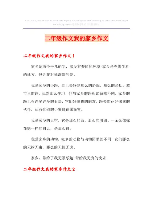 二年级作文我的家乡作文