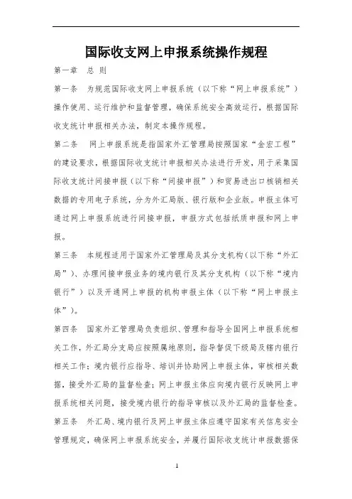国际收支网上申报系统操作规程