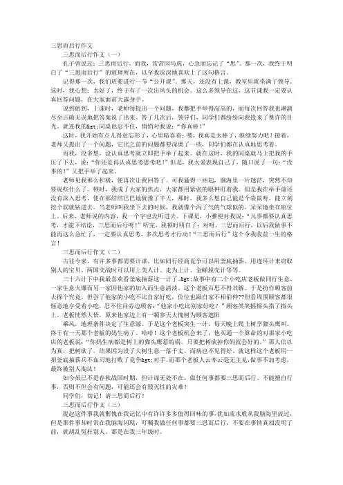 三思议论文