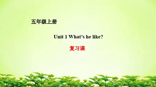 人教PEP版(三年级起点)英语五年级上册-01Unit 1 What's he like？-课件02