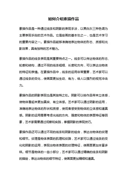 如何介绍素描作品