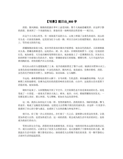 【写景】观日出_900字