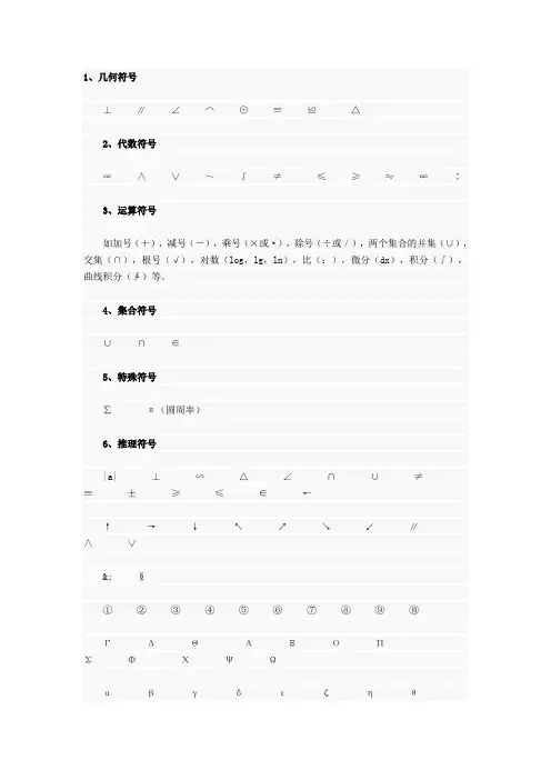 数学常用符号