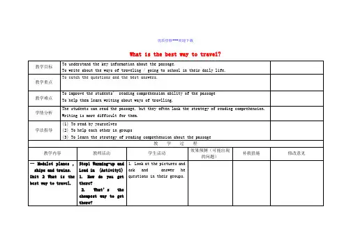 英语八上Module 4 Unit 2 What is the best way to travel