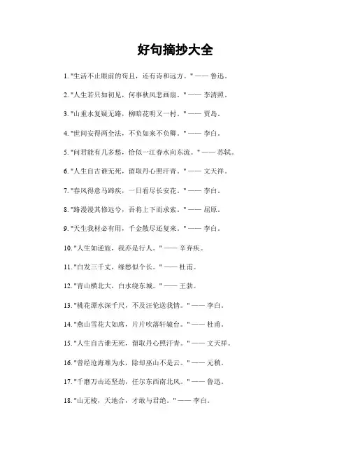 好句摘抄大全 2