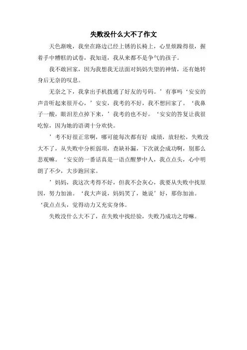 失败没什么大不了作文