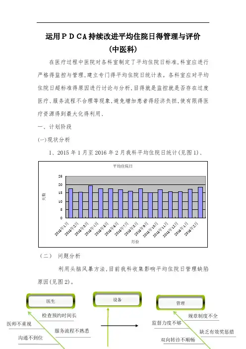 运用PDCA持续改进平均住院日的管理与评价