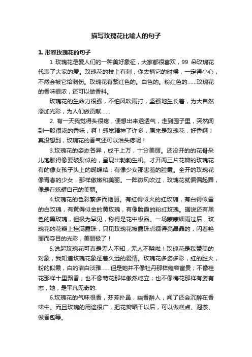 描写玫瑰花比喻人的句子