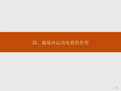 高中物理人教版选修1-1课件：2.4 磁场对运动电荷的作用