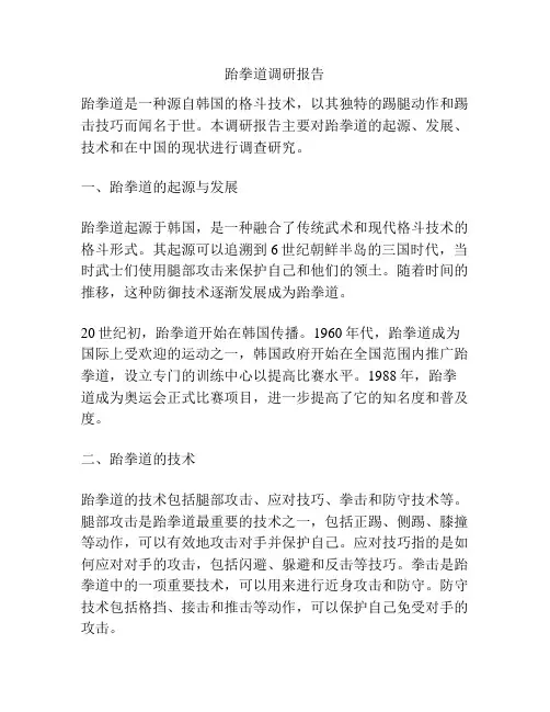 跆拳道调研报告