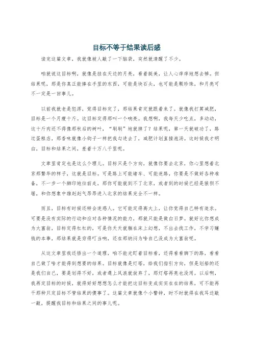 目标不等于结果读后感
