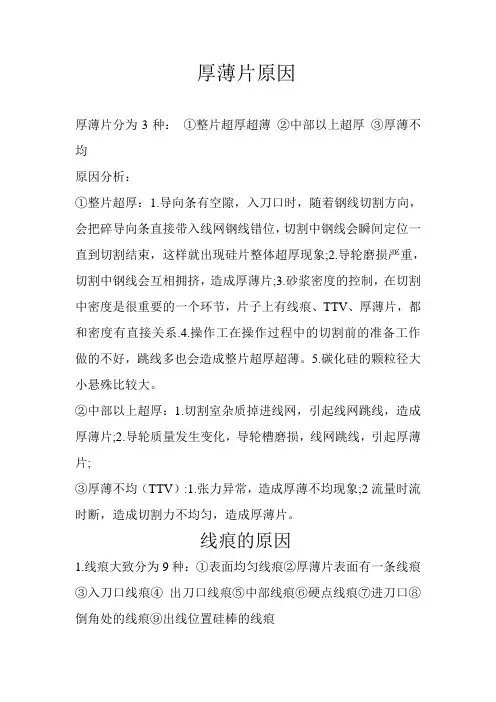 硅片异常原因