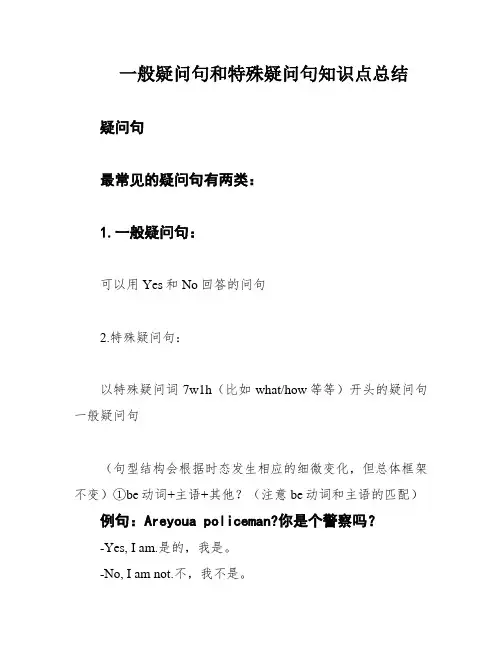 一般疑问句和特殊疑问句知识点总结