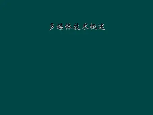 多媒体技术概述