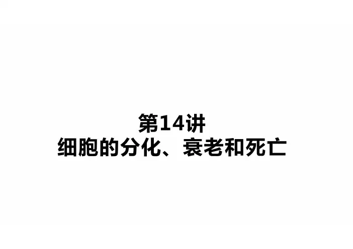 第14讲 细胞的分化、衰老和死亡-2025届高考生物一轮高效复习优质课件