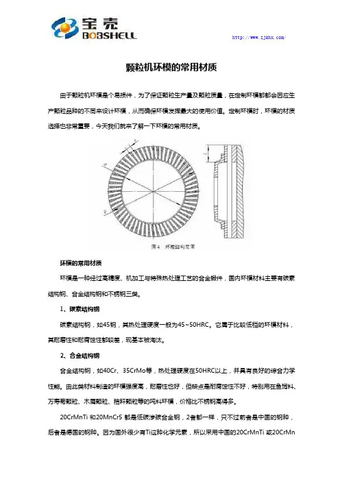颗粒机环模的常用材质