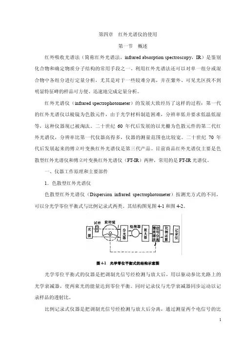 红外光谱仪的使用概述红外吸收光谱法简称红外光谱法