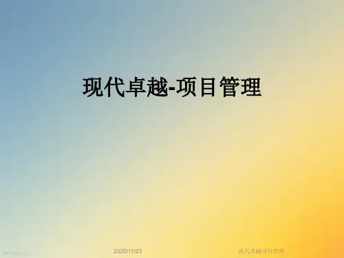 现代卓越项目管理