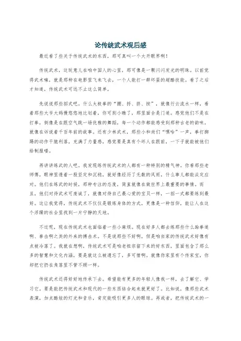 论传统武术观后感