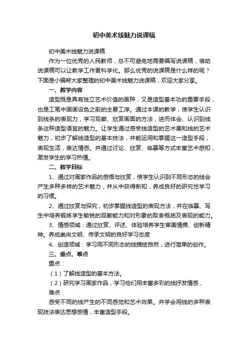 初中美术线魅力说课稿