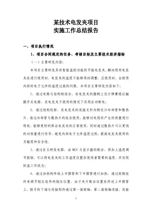 科技项目实施工作总结报告