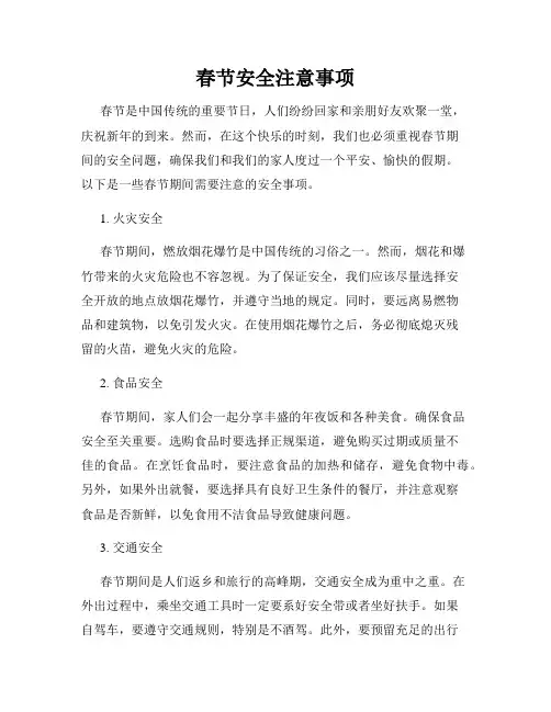春节安全注意事项