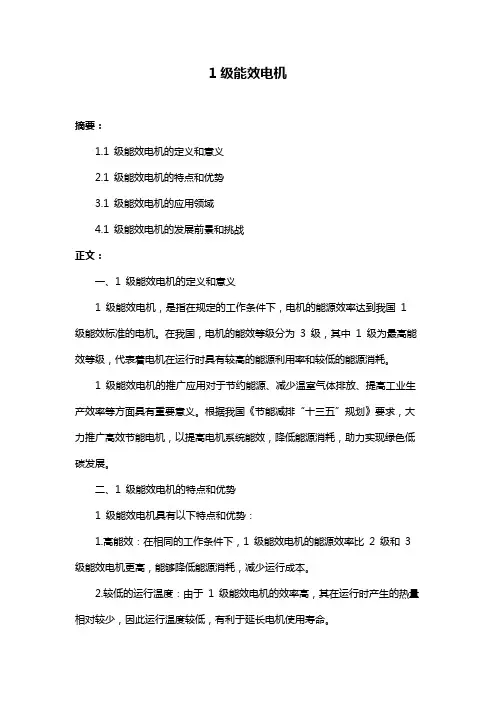 1级能效电机