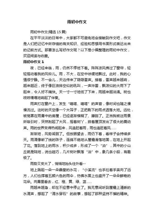 雨初中作文