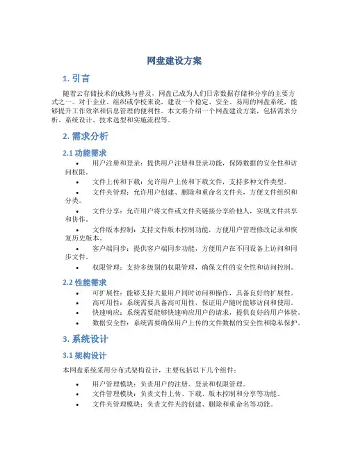 网盘建设方案