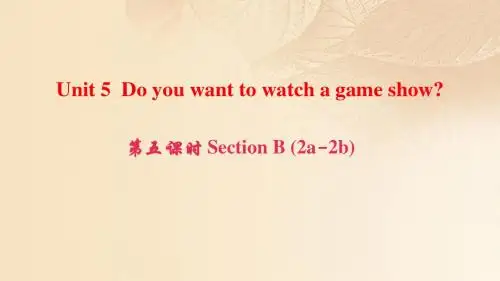 八年级英语上册Unit5第5课时SectionB(2a_2b)人教新目标版