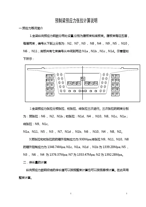 预制梁预应力张拉计算说明