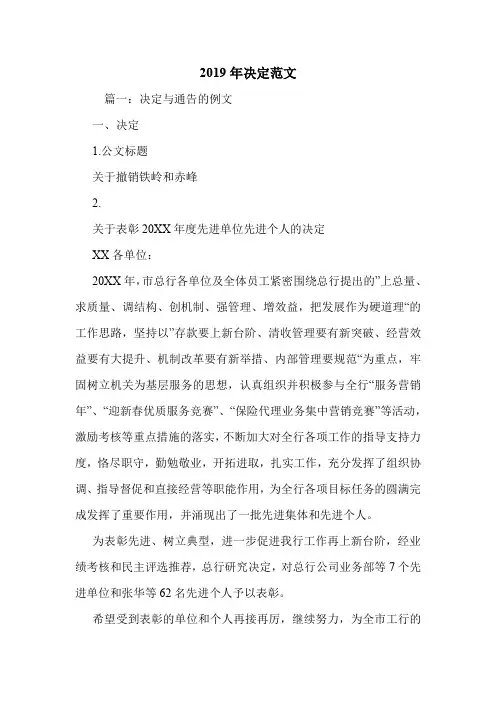 2019年决定范文.doc