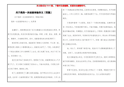 关于我的一次创意体验作文「四篇」
